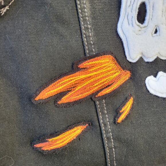 Kid's / Girls SZ 6/7 Hooded Battle Jacket Vest with Skull Applique - Picture 4 of 9